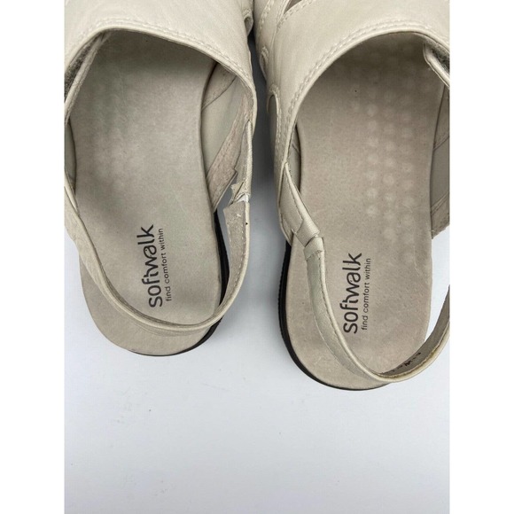 Soft Walk Sandals Womens Sz 9.5 W Adjustable Slingback‎ Ivory S1402-115 - Picture 8 of 14
